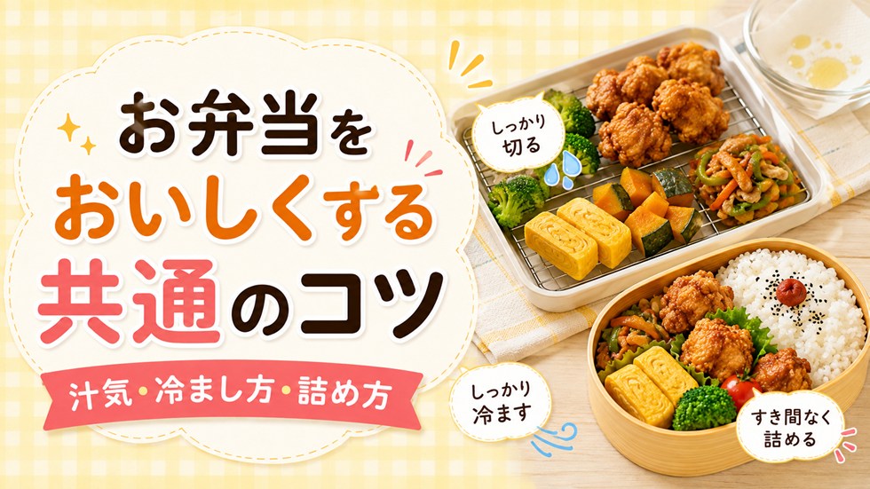 冷めても美味しいお弁当を作る共通のコツ