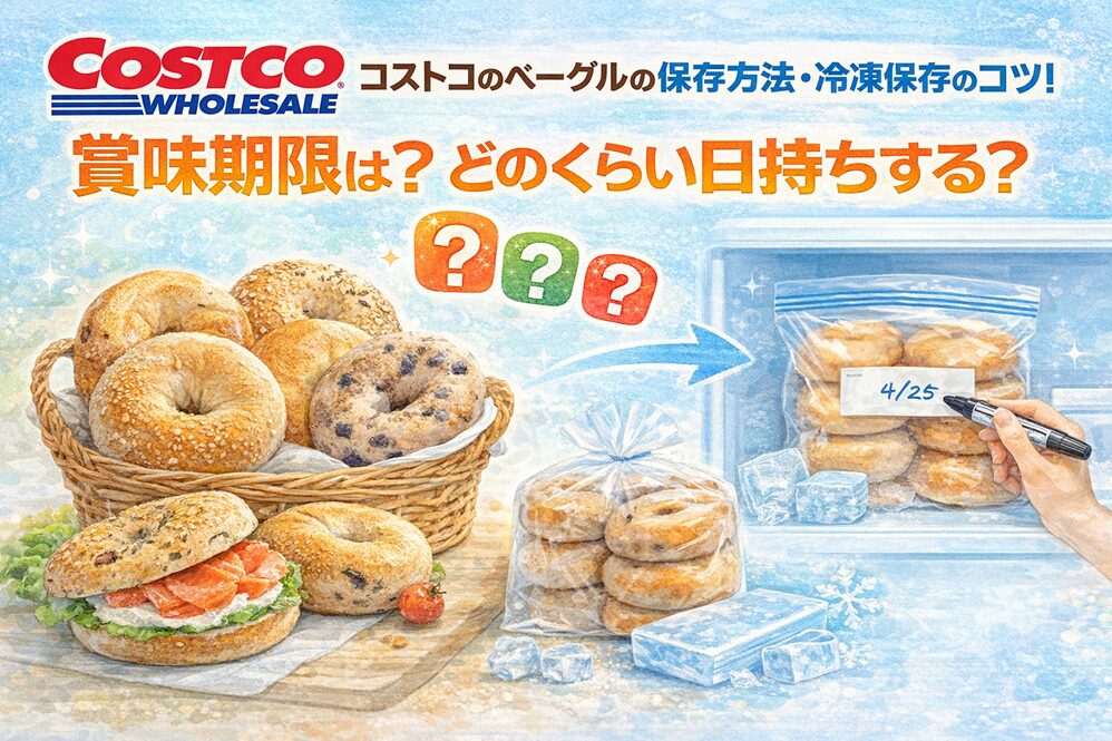 コストコのベーグルの保存方法・冷凍保存のコツ！賞味期限は？どのくらい日持ちする？