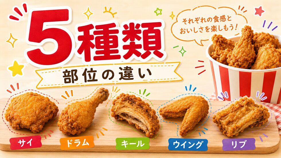 オリジナルチキンの部位は5種類