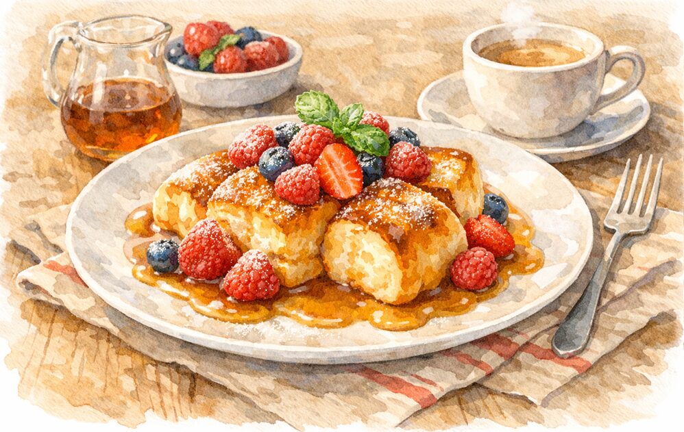 ディナーロールのフレンチトースト風