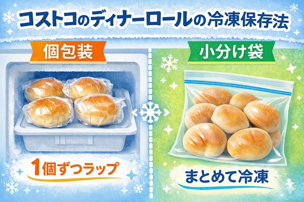 コストコのディナーロールの冷凍保存法
