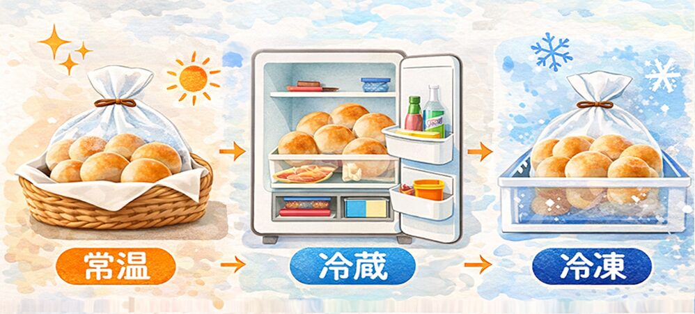 コストコのディナーロールは常温・冷蔵・冷凍で日持ちはどう変わる?
