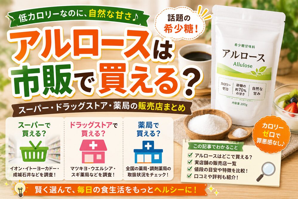 アルロースは市販で買える？スーパー・ドラッグストア・薬局の販売店まとめ