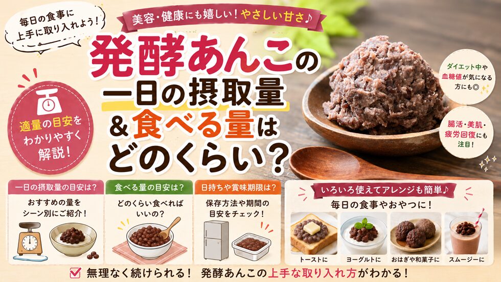 発酵あんこの一日の摂取量＆食べる量はどのくらい？日持ちや賞味期限も！