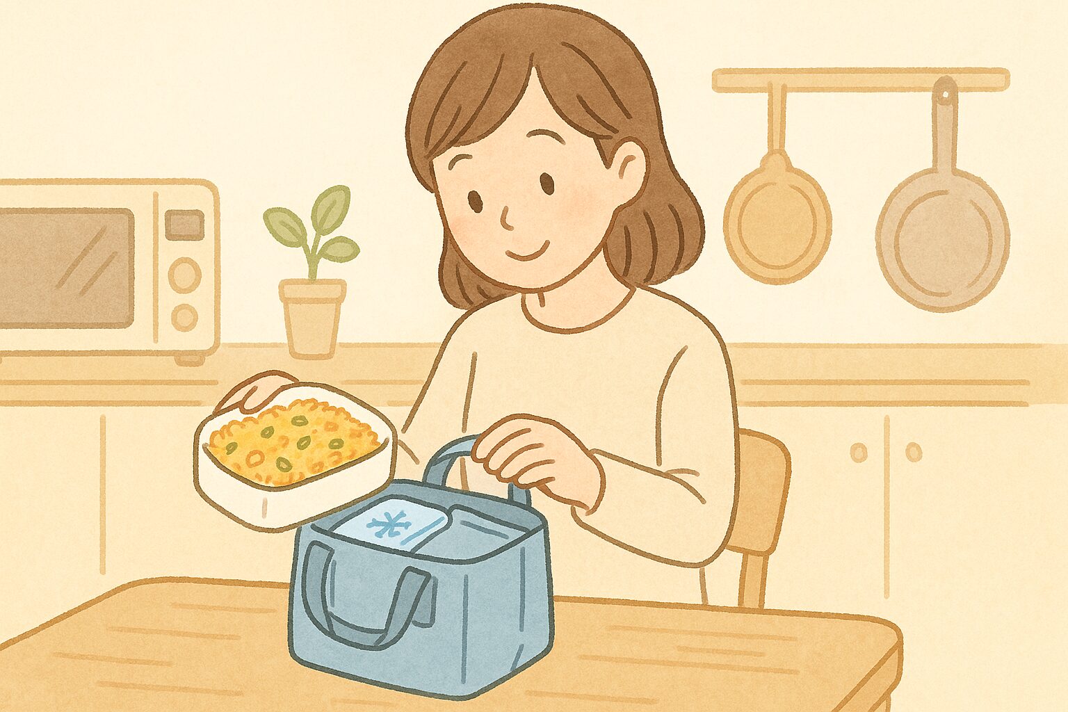 安全な冷凍チャーハン弁当の持って行き方