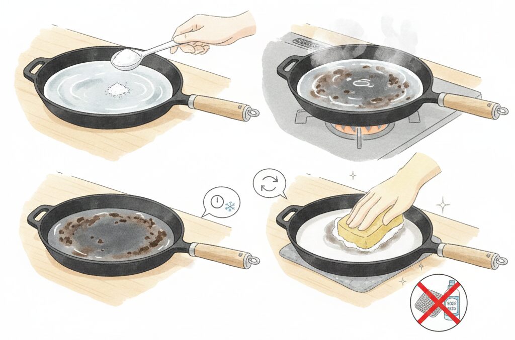 バーミキュラ フライパン 重曹を使ったお手入れ方法