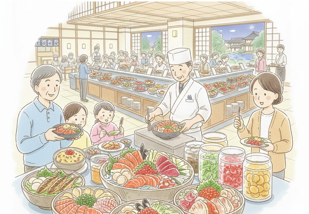 佳松苑 朝食バイキングの豊富さ