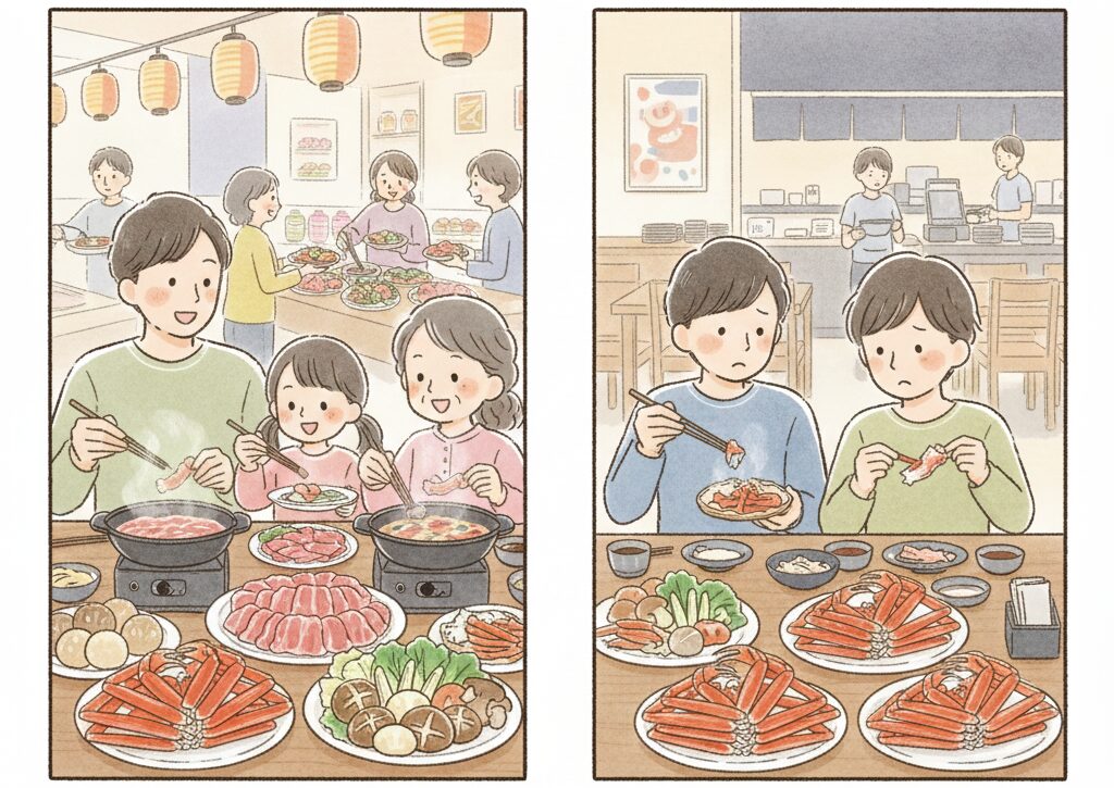 しゃぶ葉 カニ食べ放題の口コミ