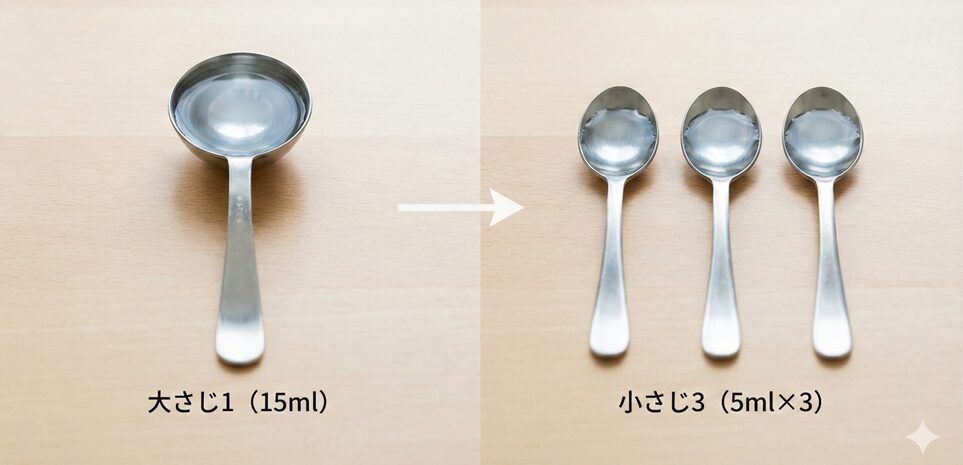 大さじ＝小さじ3杯