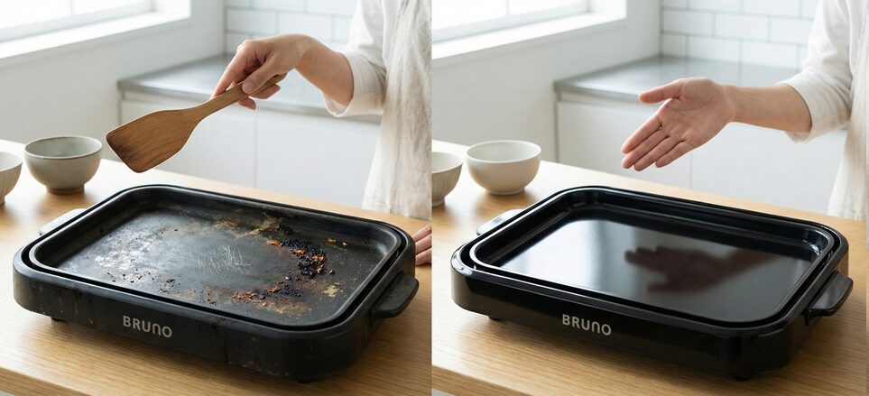 BRUNOのプレートの新旧比較