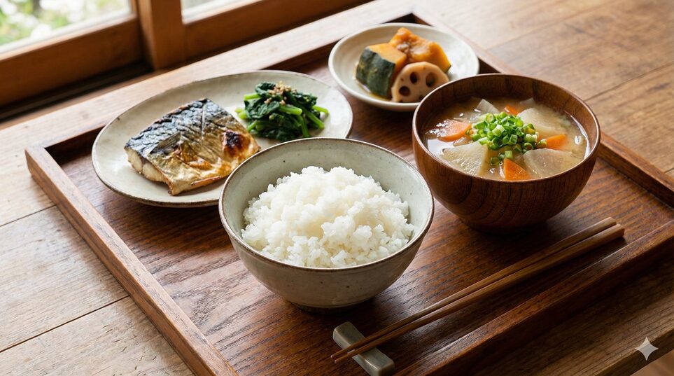 ご飯は適量、おかずたっぷりの理想的な定食