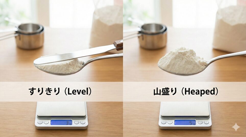 「すりきり」と「山盛り」の違い
