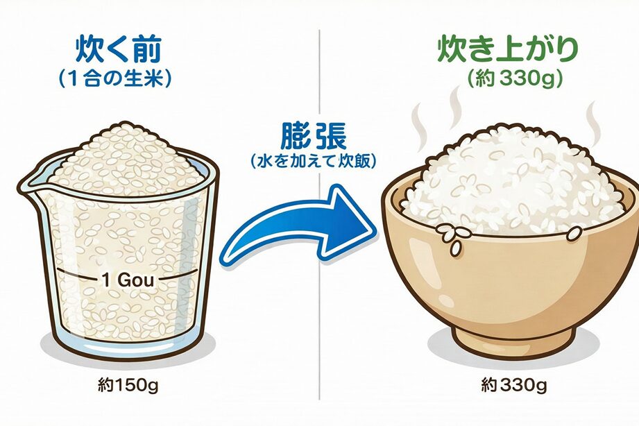 ご飯の量は“g”と“合”で混乱しやすい