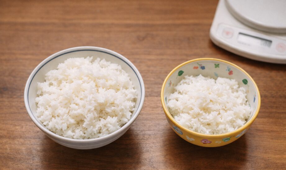 大人用と子ども用ご飯の量の比較