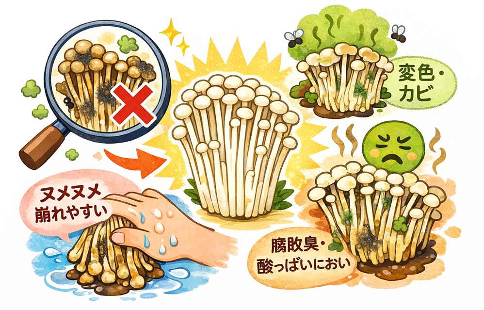 傷んだえのきの見分け方・サイン