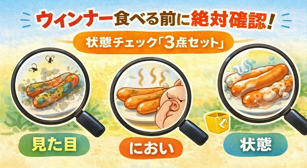 ウィンナー食べる前の確認チェック