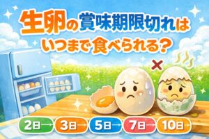 生卵の賞味期限切れはいつまで食べられる?冷蔵庫保存と2日・3日・5日・7日・10日の考え方