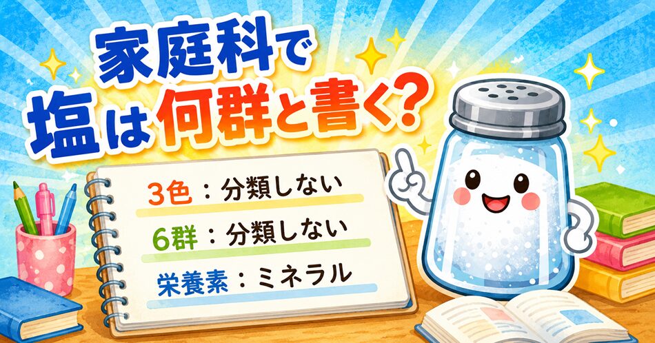 家庭科で塩は何群と書く?