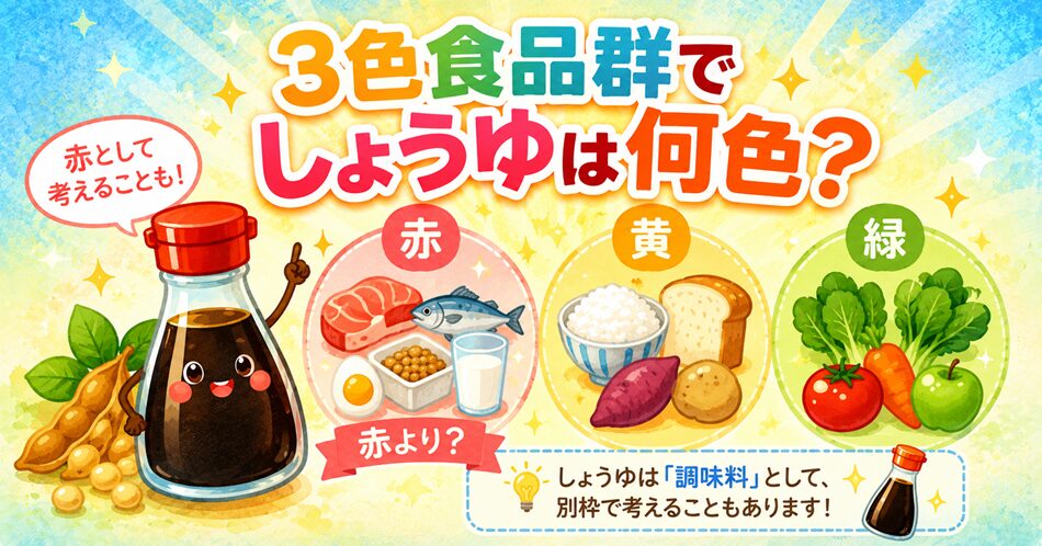 3色食品群でしょうゆは何色?