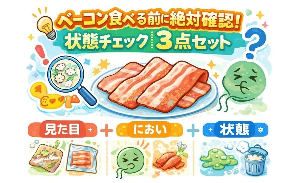 ベーコン食べる前の確認チェック