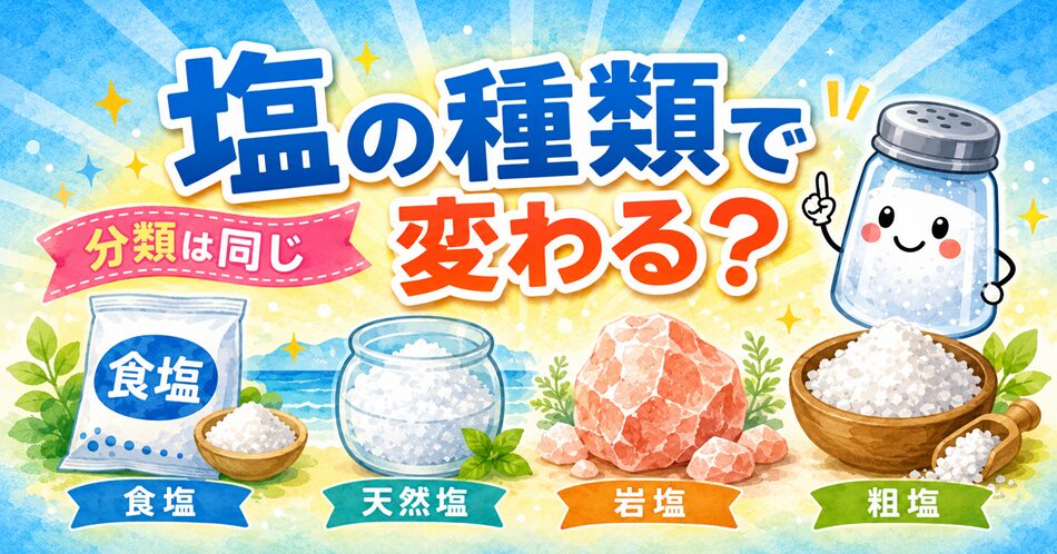 食塩・岩塩・天然塩・粗塩で分類は変わる?