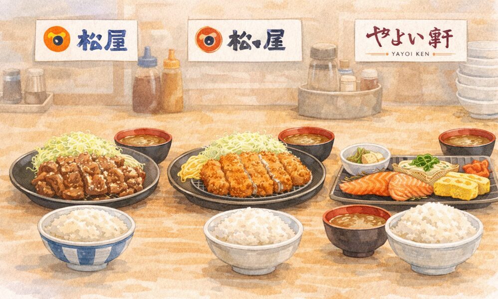 定食チェーンのご飯の量