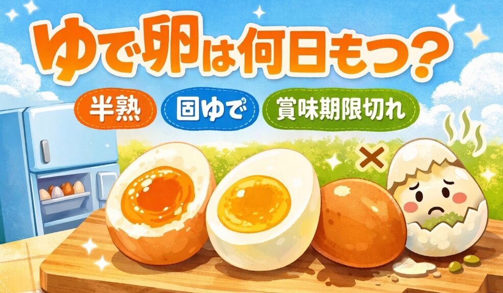 ゆで卵の日持ちは冷蔵庫で何日持つ？半熟・固ゆで・賞味期限切れはいつまで？