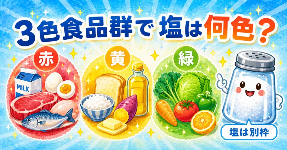 3色食品群で塩は何色?