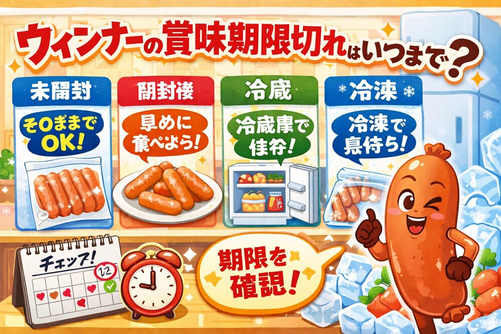ウィンナーの賞味期限切れはいつまで？未開封・開封後・冷蔵・冷凍の日持ちの判断目安