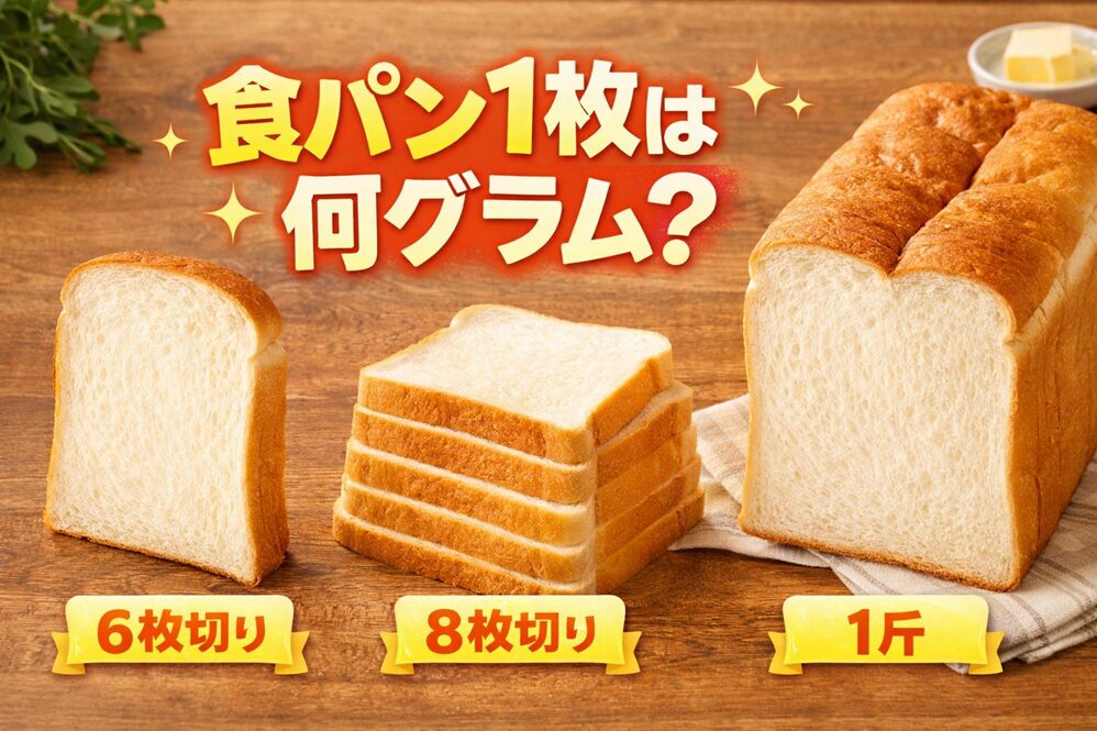 食パン1枚は何グラム？6枚切り・8枚切り・1斤の重さの違いとカロリー目安まとめ