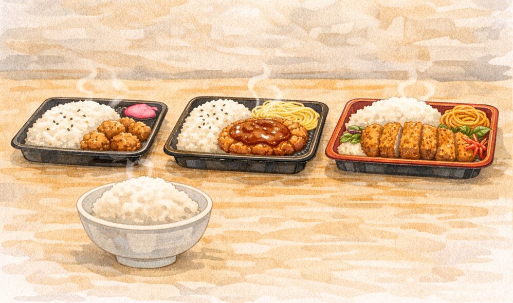 弁当チェーンのご飯の量