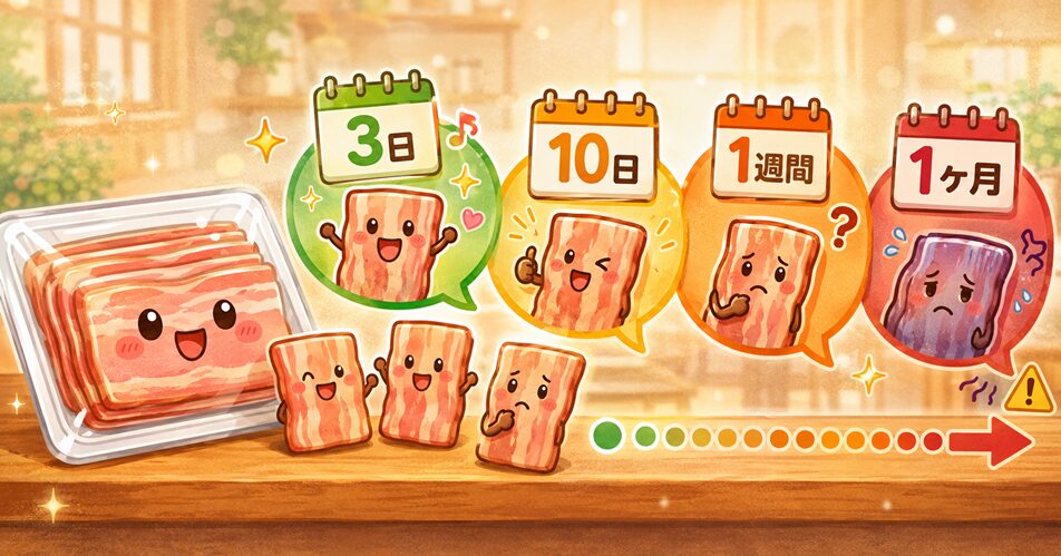 ベーコンの賞味期限切れはいつまで大丈夫?【日数別の目安】