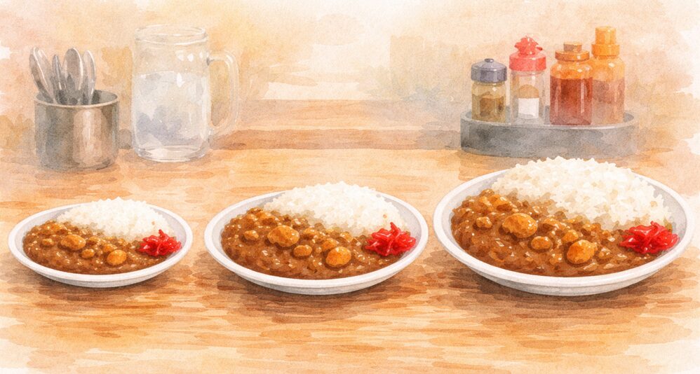 カレーチェーンのご飯の量