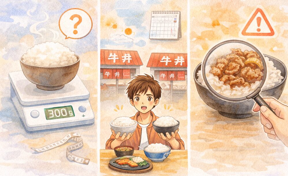 ご飯の量を見るときの注意点