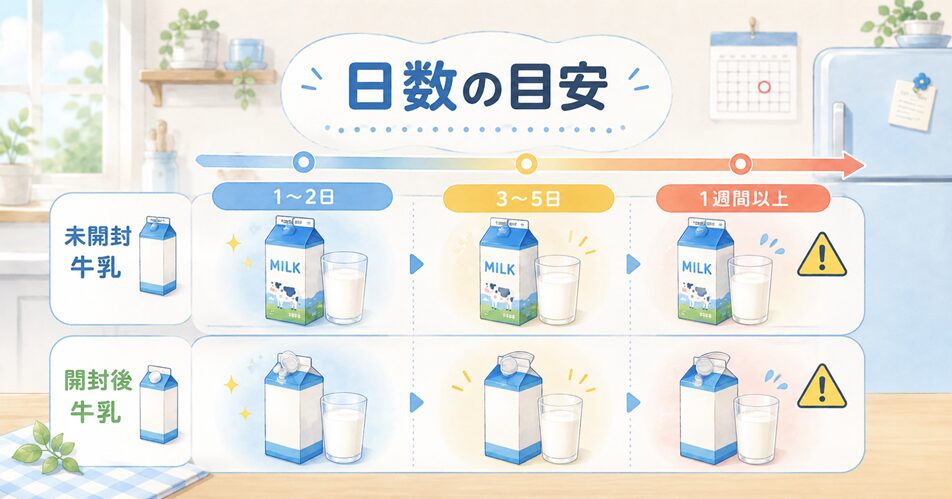 牛乳は何日持つ？日数別に期限切れの考え方を整理