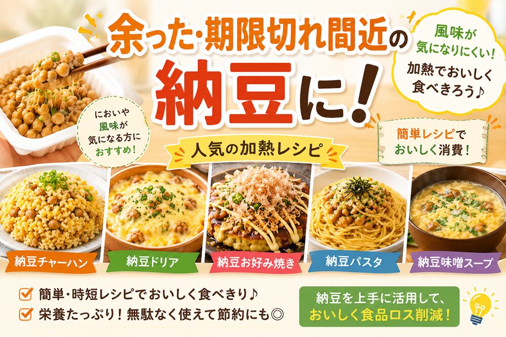 余った・期限切れ間近の納豆に！風味が気になりにくい加熱の簡単消費レシピ