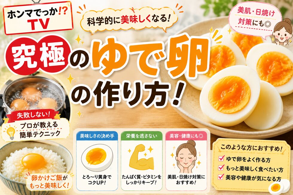 【ホンマでっかTV】究極のゆで卵の作り方！卵かけご飯や美肌・日焼け対策も紹介