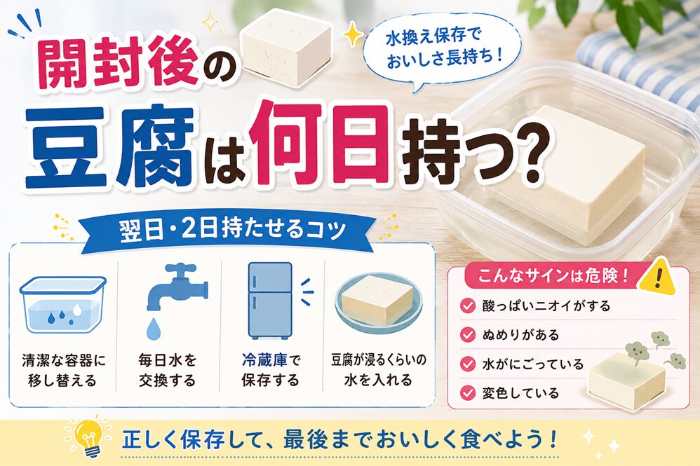 開封後の豆腐は何日持つ？水換え保存で翌日・2日持たせるコツと危険なサイン