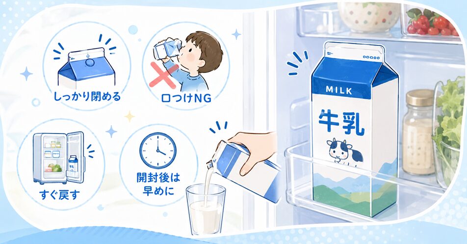 開封後の牛乳を保存するときの重要ポイント