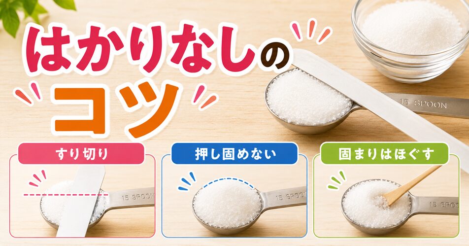 はかりなしで砂糖を測るコツ