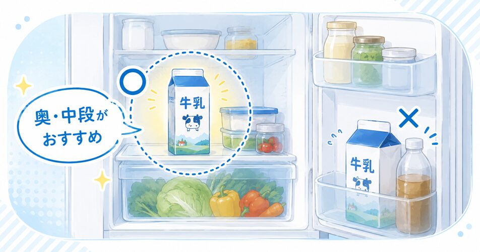牛乳は冷蔵庫のどこに置くのがいい？