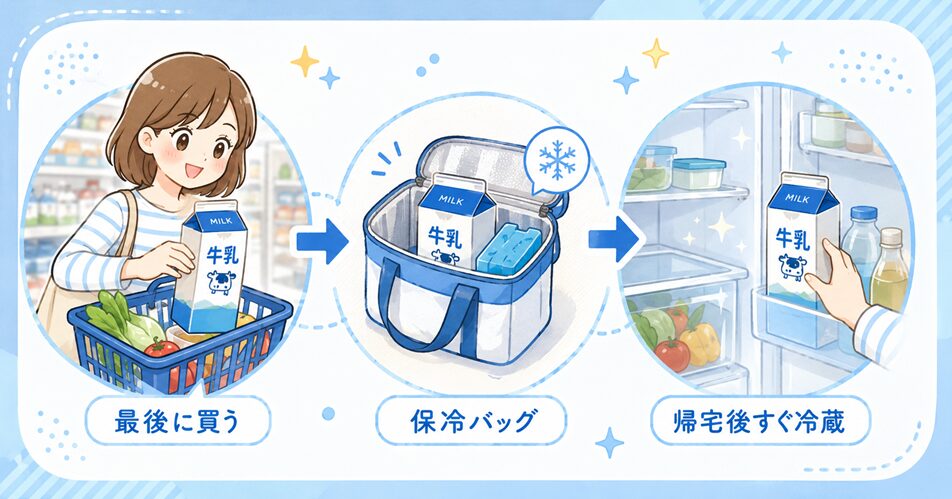 牛乳を傷みにくくする買い方のコツ