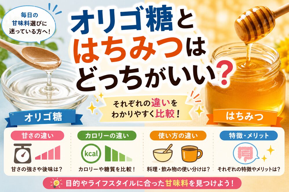 オリゴ糖とはちみつはどっちがいい？甘さ・カロリー・使い方の違いを比較