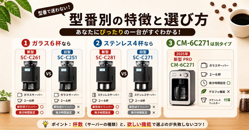 型番別の特徴と選び方