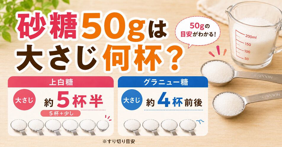 砂糖50gは大さじ何杯?