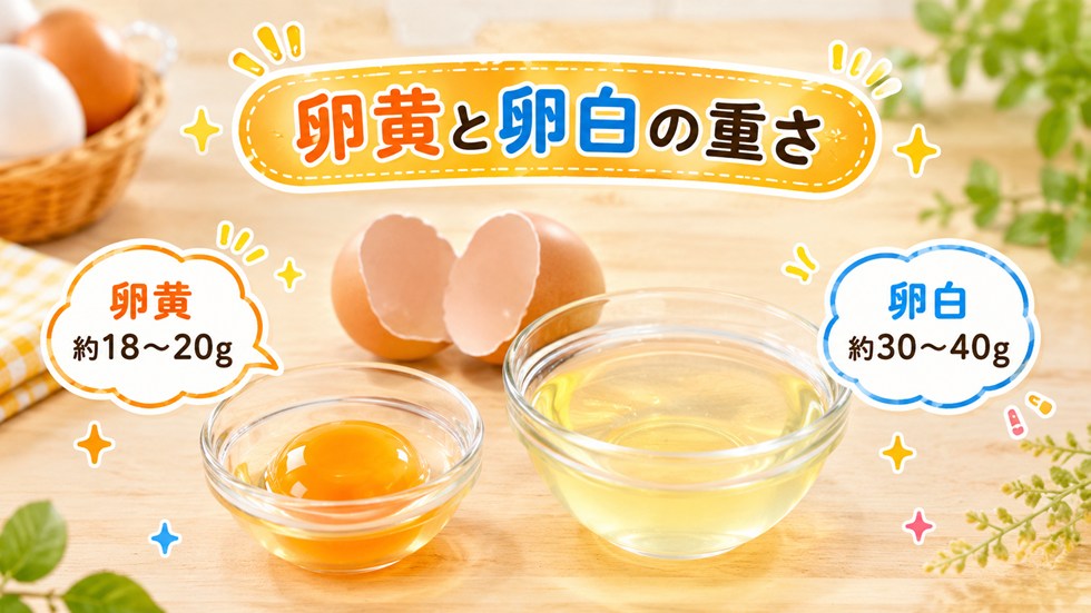 卵黄と卵白の重さ