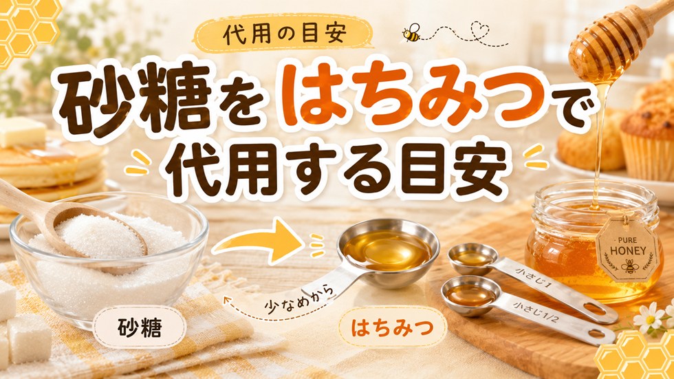 砂糖をはちみつで代用する目安