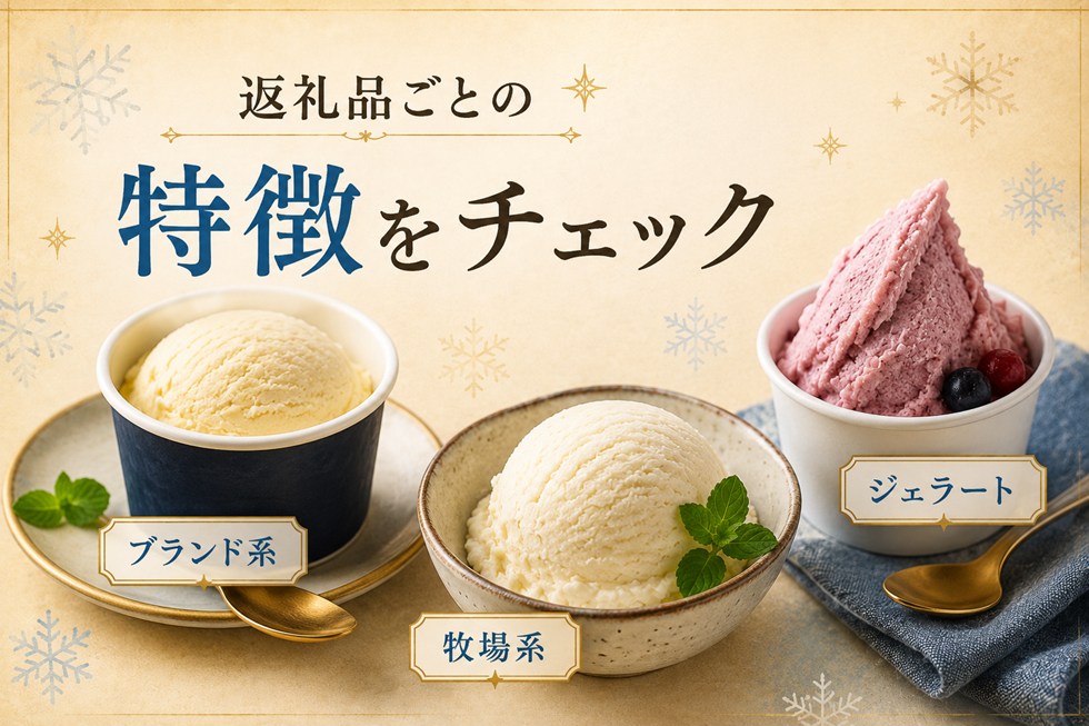 返礼品ごとの特徴をチェック（アイス）