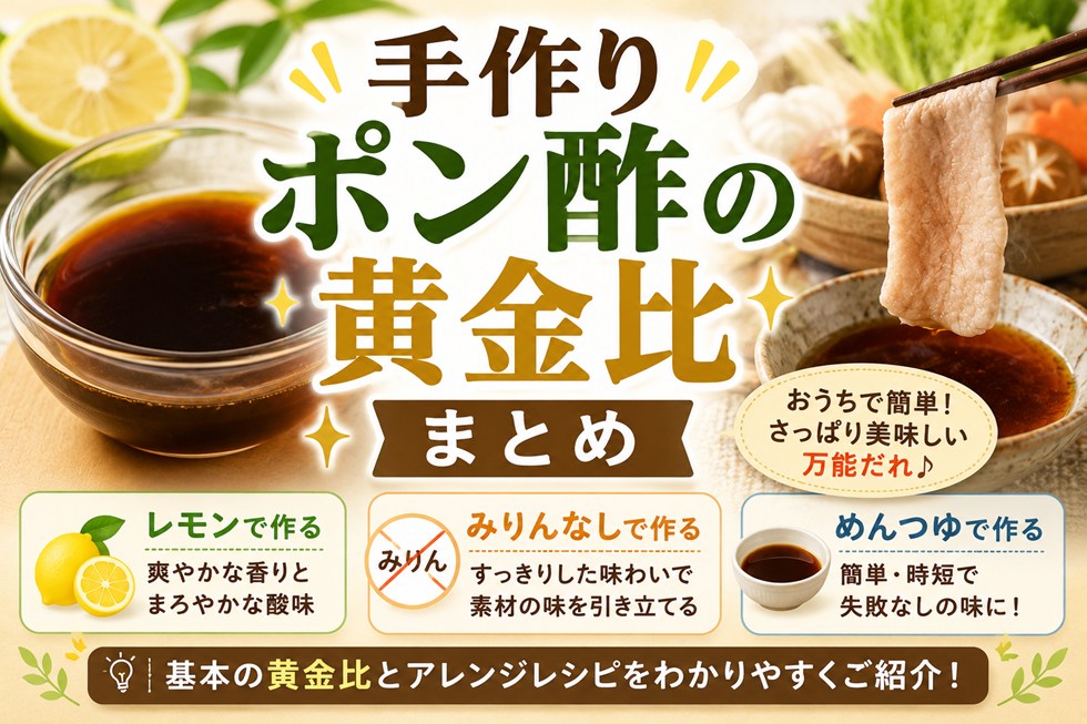 手作りポン酢の黄金比まとめ！レモン・みりんなし・めんつゆで作る簡単レシピ