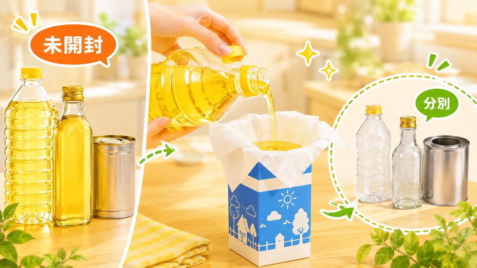 未開封の賞味期限切れ油の捨て方